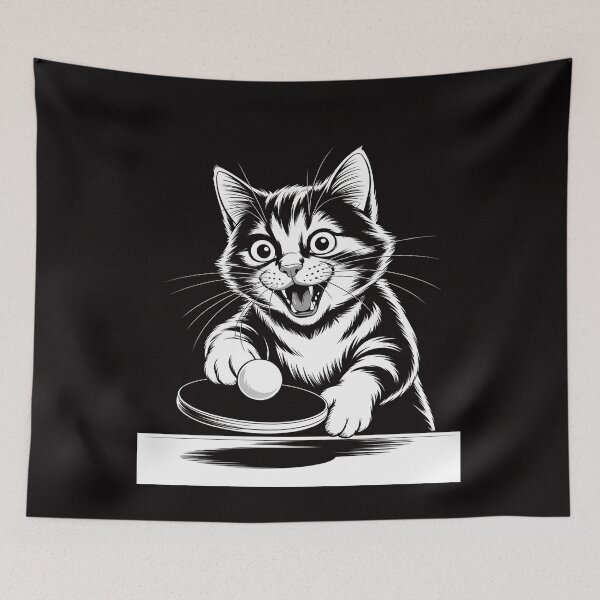 Item preview, Table Tennis Ping Pong Cat designed and sold by PattonJillian.