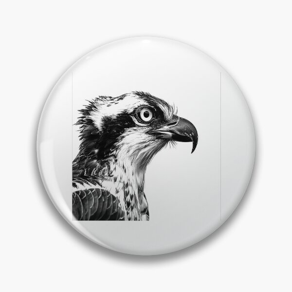 Item preview, Osprey in Focus - Black and White Bird of Prey Art designed and sold by inkoutninja.