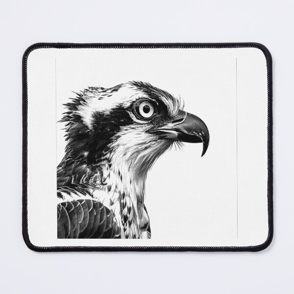 Item preview, Osprey in Focus - Black and White Bird of Prey Art designed and sold by inkoutninja.