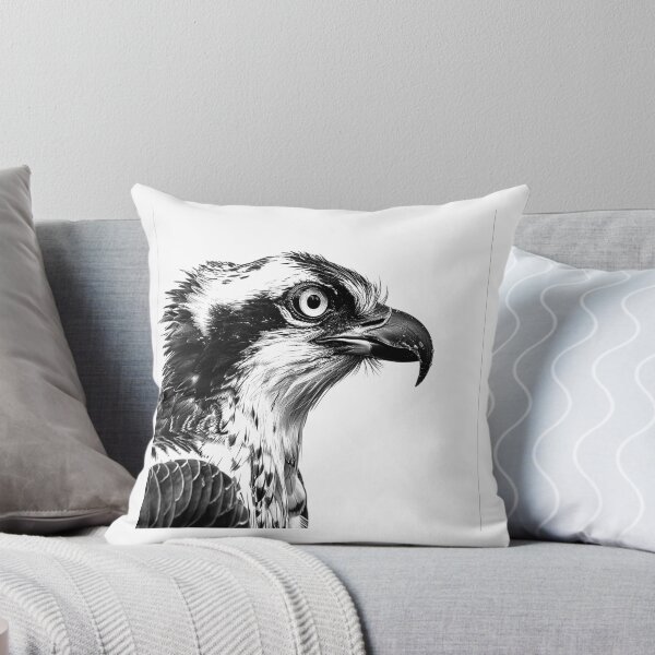 Item preview, Osprey in Focus - Black and White Bird of Prey Art designed and sold by inkoutninja.