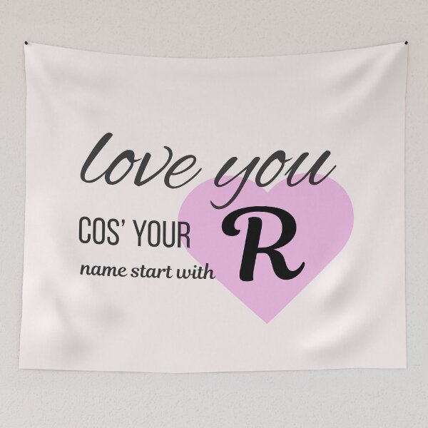 Item preview, Love You Cos Your Name Starts With R Initial Monogram designed and sold by Nordic Echo.
