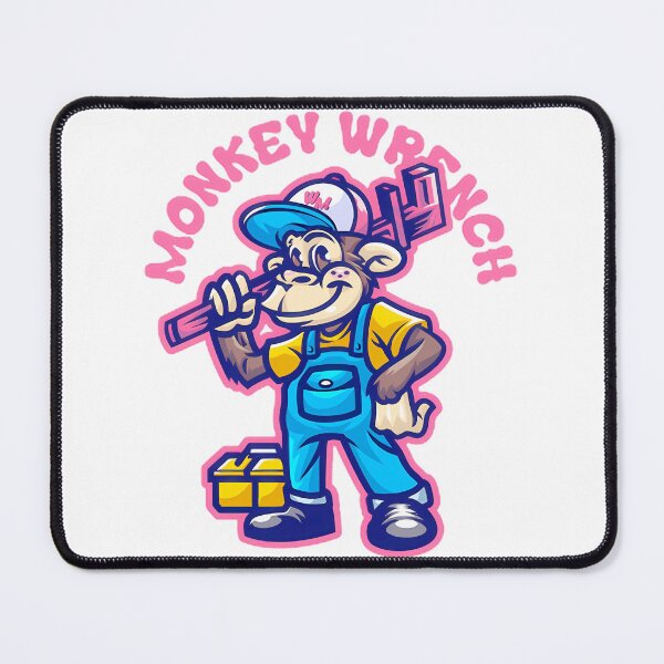 Item preview, Revistango Monkey Wrench Cartoon Mechanic Mascot With Toolbox And Cap In Vibrant Blue And Orange Ov designed and sold by Didis-Warehouse.