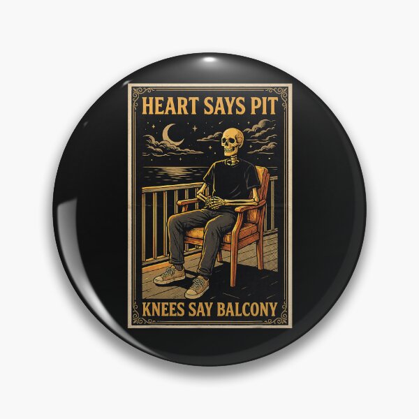 Item preview, Heart Says Pit Knees Say Balcony Skeleton Quote Retro Music Fan Graphic designed and sold by Michasstuckey.