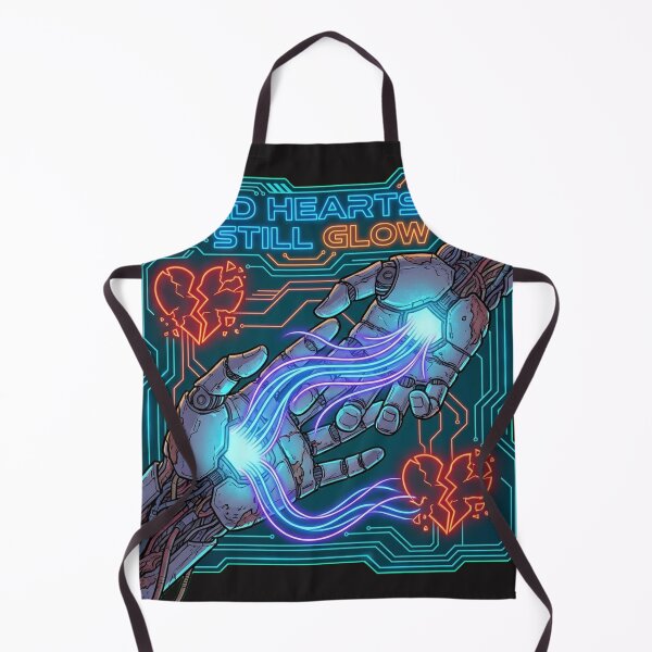 Item preview, Cyberpunk Neon Circuitry Hands Shattered Heart Blueprint designed and sold by Thaivi Design.