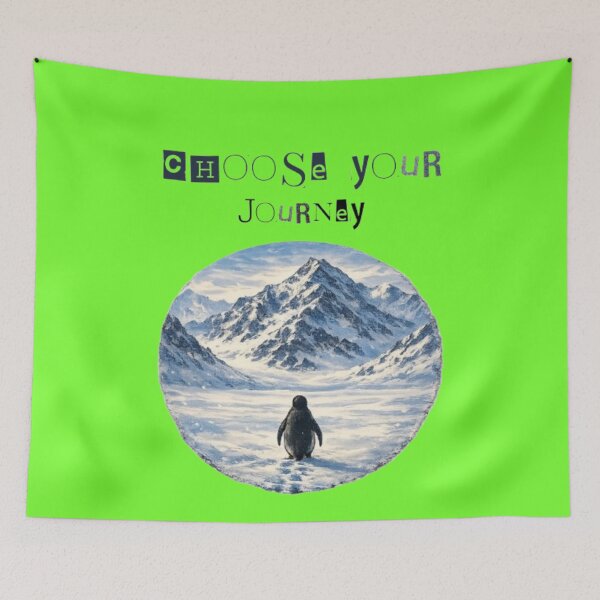Item preview, The Lone Penguin — A Journey Beyond the Flock | Vintage Circular Illustration designed and sold by wanado.