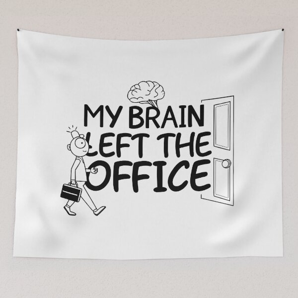 Item preview, Funny My Brain Left The Office Cartoon designed and sold by Jirada.