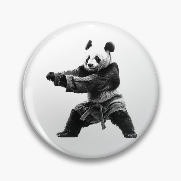 Item preview, Karate Panda - Black and White Martial Arts Animal Art designed and sold by inkoutninja.