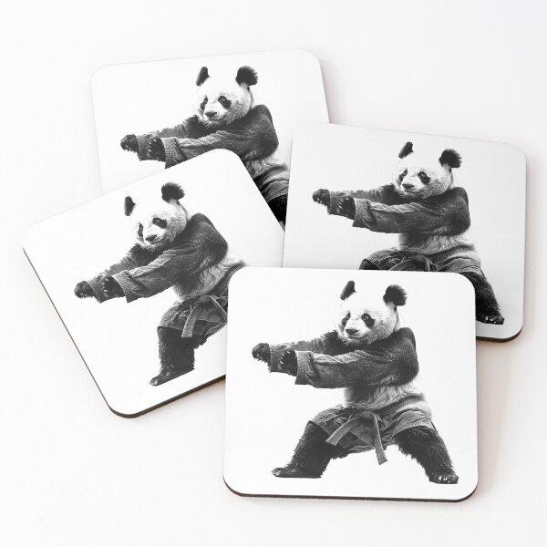 Item preview, Karate Panda - Black and White Martial Arts Animal Art designed and sold by inkoutninja.