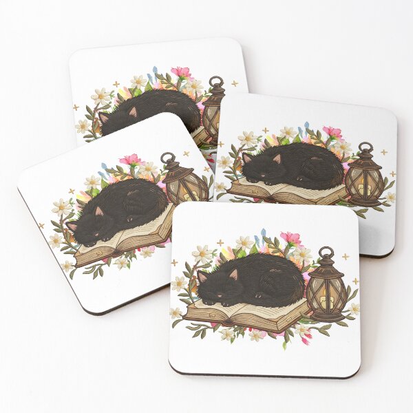 Item preview, Black Cat Sleeping on a Book designed and sold by Nacho Average Designs.
