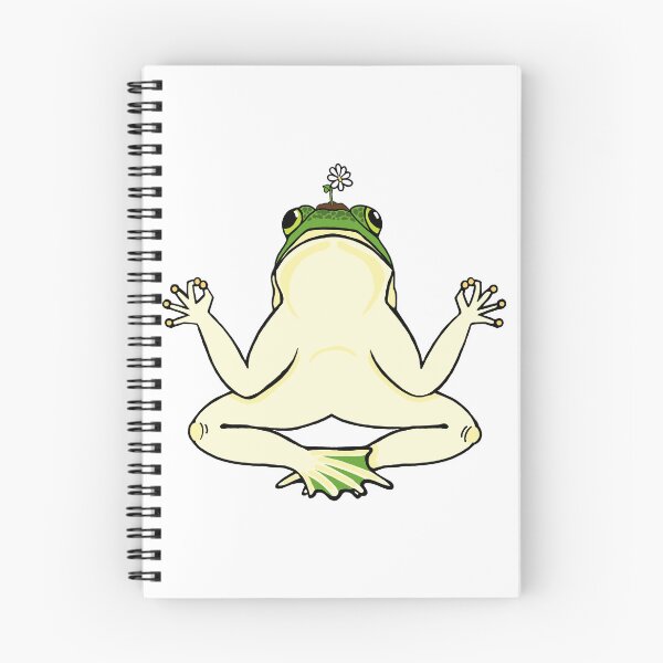 Item preview, frog meditating with a flower on its head designed and sold by Blockhead Designs.