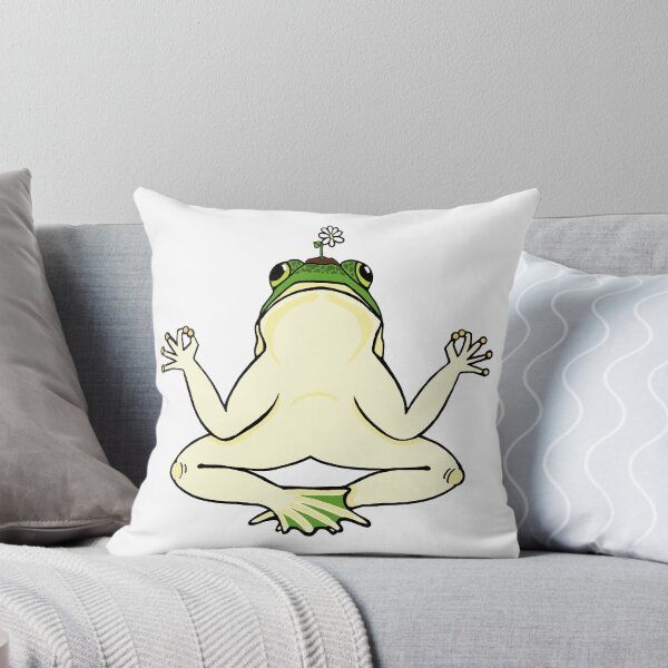 Item preview, frog meditating with a flower on its head designed and sold by Blockhead Designs.