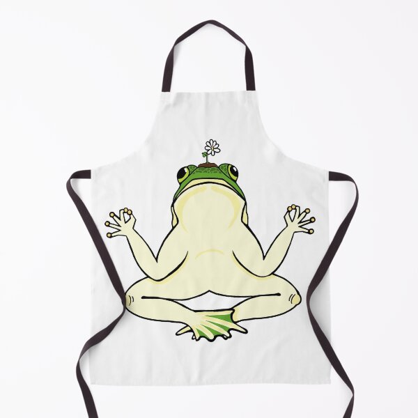 Item preview, frog meditating with a flower on its head designed and sold by Blockhead Designs.
