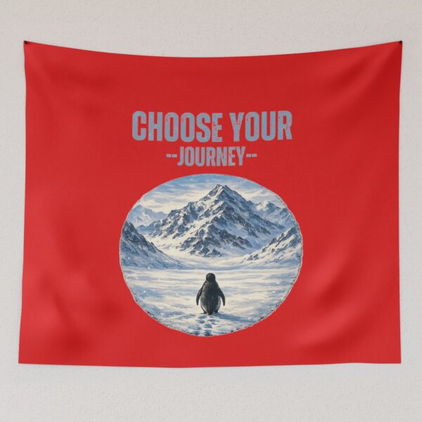 Item preview, The Lone Penguin — A Journey Beyond the Flock | Vintage Circular Illustration designed and sold by wanado.
