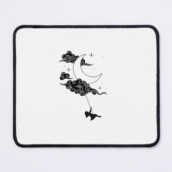 Item preview, Moon Swing – Dreamy Night Sky Illustration with Swinging Moon designed and sold by Fouziaart08.