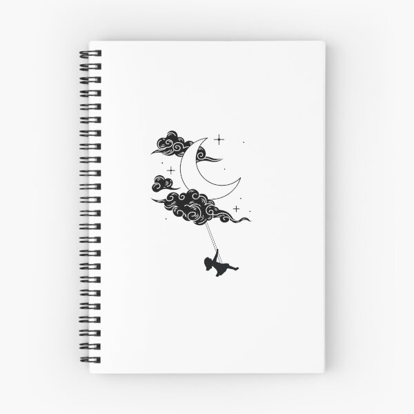 Item preview, Moon Swing – Dreamy Night Sky Illustration with Swinging Moon designed and sold by Fouziaart08.