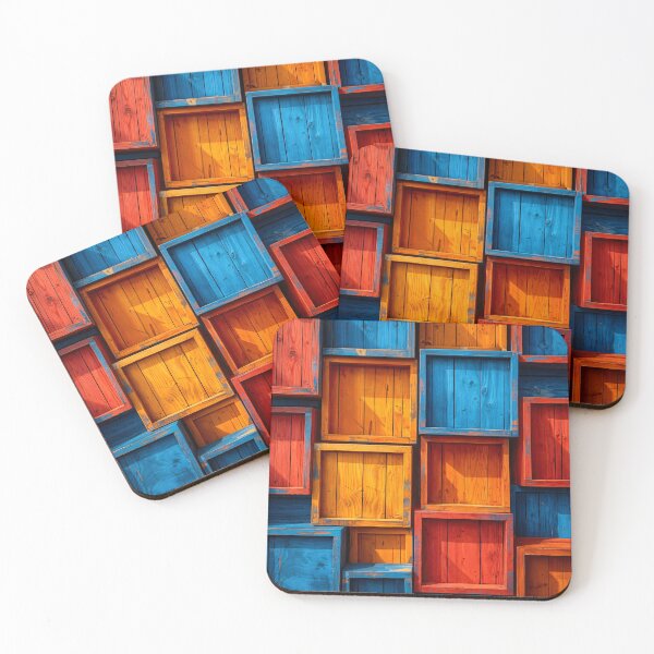 Item preview, Colorblock Wooden Crates designed and sold by Kaleidoscope Print.