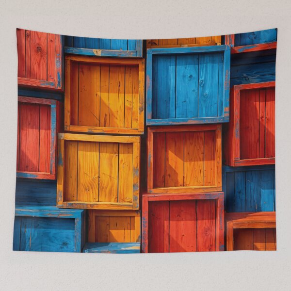 Item preview, Colorblock Wooden Crates designed and sold by Kaleidoscope Print.