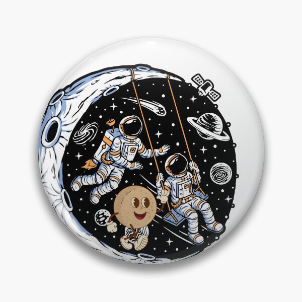 Item preview, Astronaut Swinging in Space – Whimsical Cosmic Dream Illustration designed and sold by Fouziaart08.