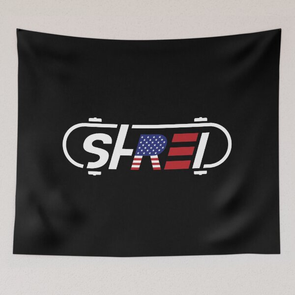 Item preview, SHRED - USA Flag Skateboard Streetwear Logo designed and sold by NoulDesign.