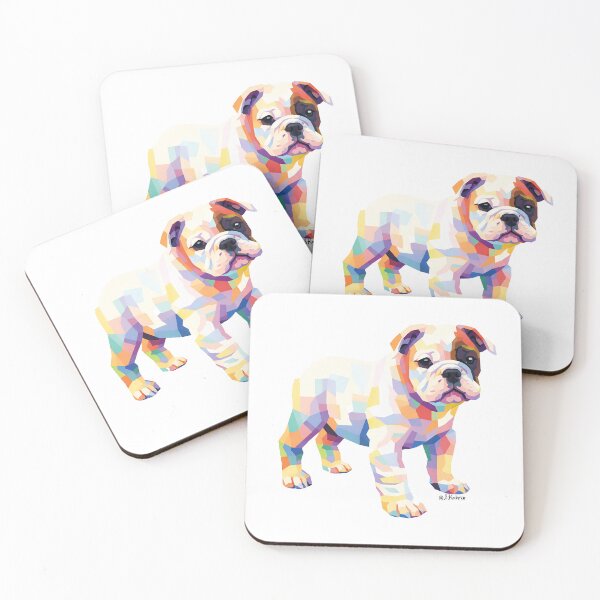 Item preview, English Bulldog Puppy in Geometric Patterns designed and sold by Sunny Creations.
