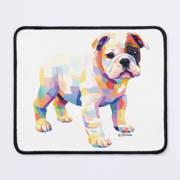 Item preview, English Bulldog Puppy in Geometric Patterns designed and sold by Sunny Creations.