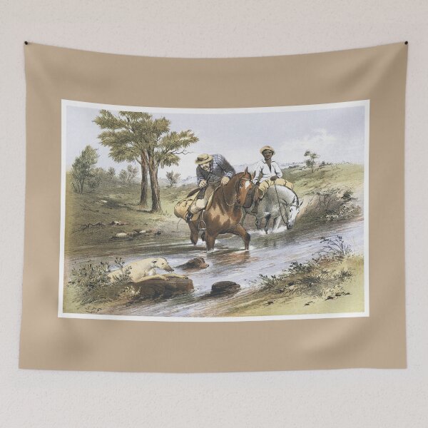 Item preview, Vintage Australian Watercolour - Bush Mailman  designed and sold by karwilberevivalcollection.