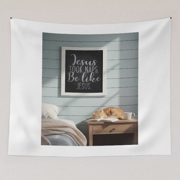 Item preview, Jesus Took Naps Art with Cat designed and sold by 7She.
