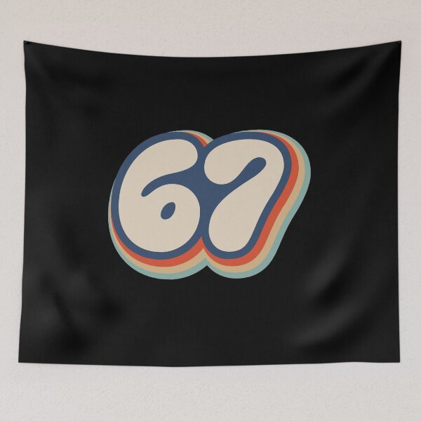 Item preview, 67 - Sixty Seven Number 67 Vintage Retro Meme Six Seven Meme designed and sold by farhanhafeez.