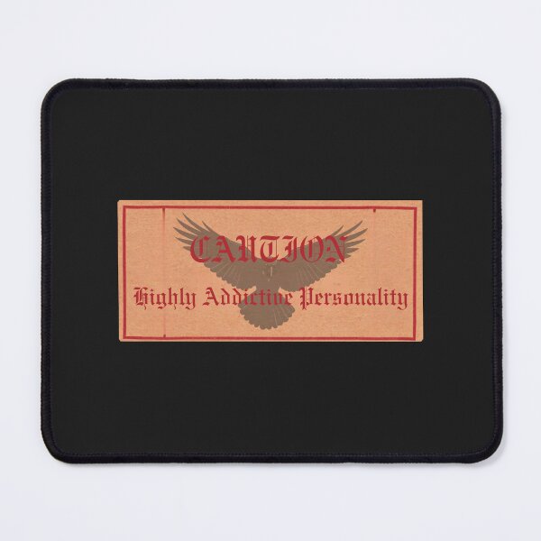 Item preview, Caution Highly Addictive Personality | Gothic Crow Warning Label designed and sold by VENOHA.