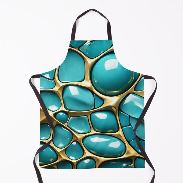 Item preview, Turquoise Gold Cellular Mosaic designed and sold by Kaleidoscope Print.