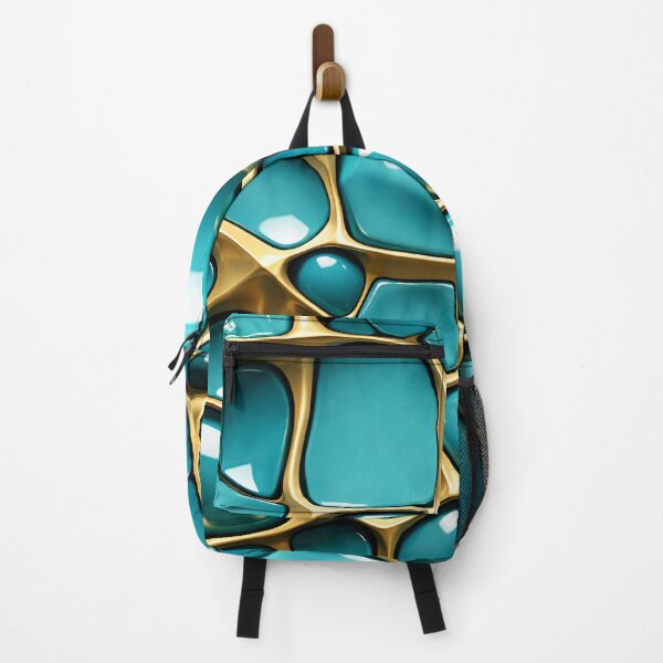 Item preview, Turquoise Gold Cellular Mosaic designed and sold by Kaleidoscope Print.