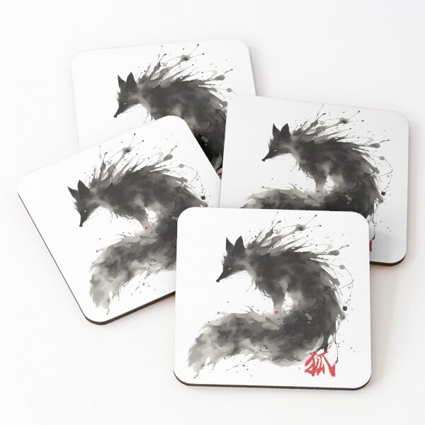 Item preview, Ink Wash Fox, Japanese Kanji designed and sold by カイトラボ.