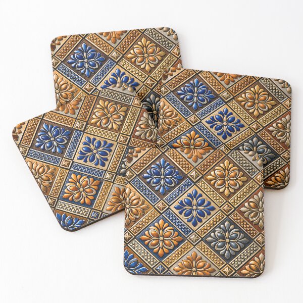 Item preview, Ornate Floral Tile Mosaic designed and sold by Kaleidoscope Print.