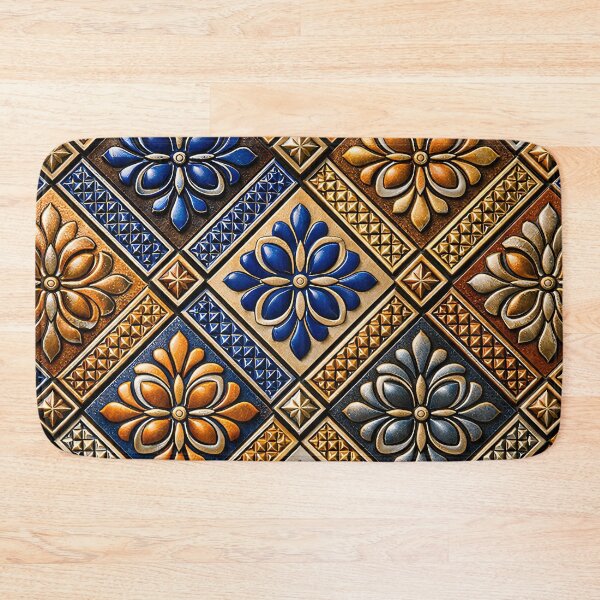 Item preview, Ornate Floral Tile Mosaic designed and sold by Kaleidoscope Print.