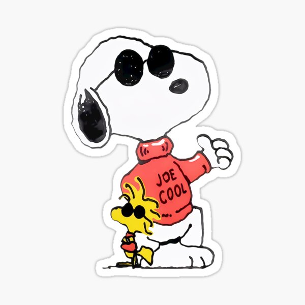 Joe Cool Snoopy And Woodstock Sticker