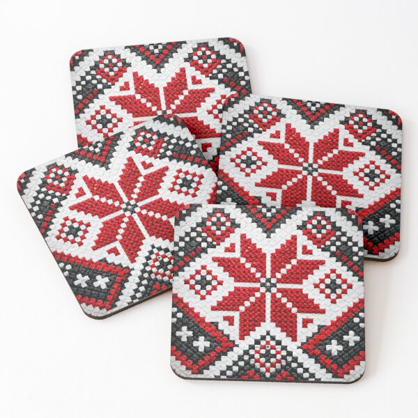 Item preview, Crimson Folk Crossstitch designed and sold by Kaleidoscope Print.