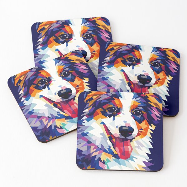 Item preview, Australian Shepherd Dog in Colorful Shapes designed and sold by Sunny Creations.