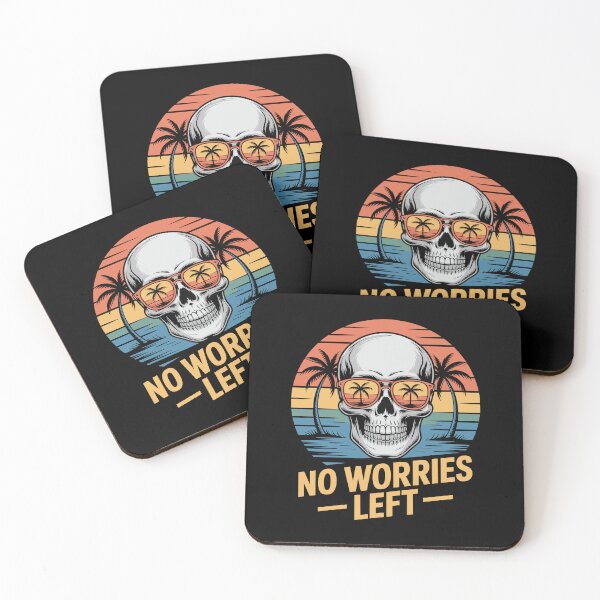 Item preview, No Worries Left – Retro Skull Sunset Beach Vibes designed and sold by PrintMastery.