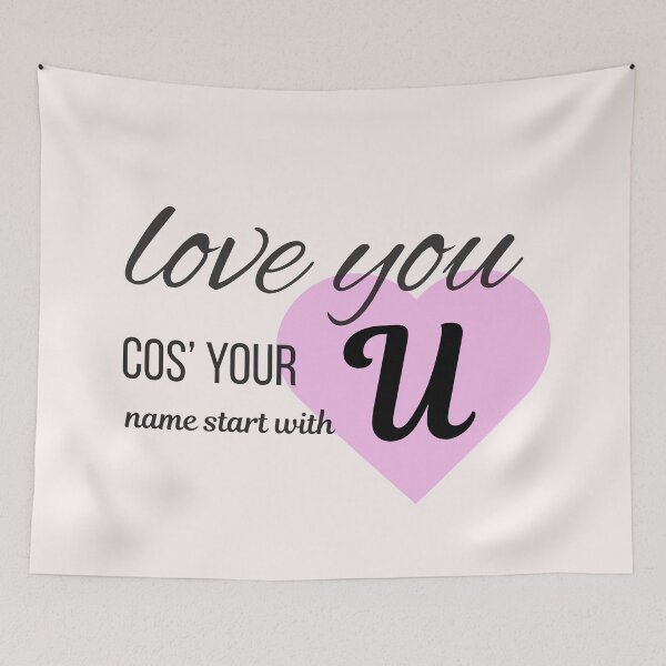 Item preview, Love You Cos Your Name Starts With U Initial Monogram designed and sold by Nordic Echo.