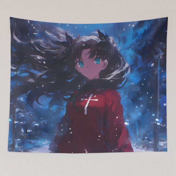 Item preview, Rin Tohsaka Fatestaynight Winter Night Snowfall Mood designed and sold by mildaclairmo.