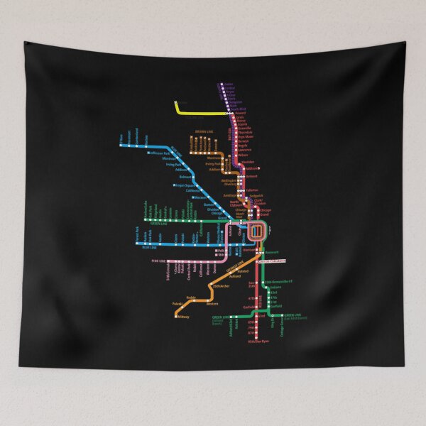 Item preview,  Chicago Trains Map designed and sold by ilyas02.