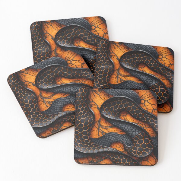 Item preview, Obsidian Serpent Hexgrid designed and sold by Kaleidoscope Print.