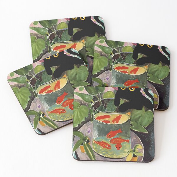 Item preview, Cute black cat with goldfish designed and sold by outdoorwayys.