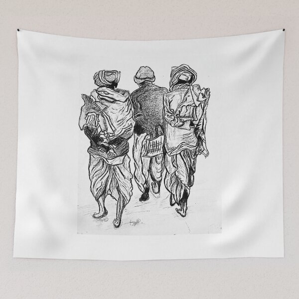 Item preview, The Journey | Traditional Indian Village Life Sketch designed and sold by Unstocks.