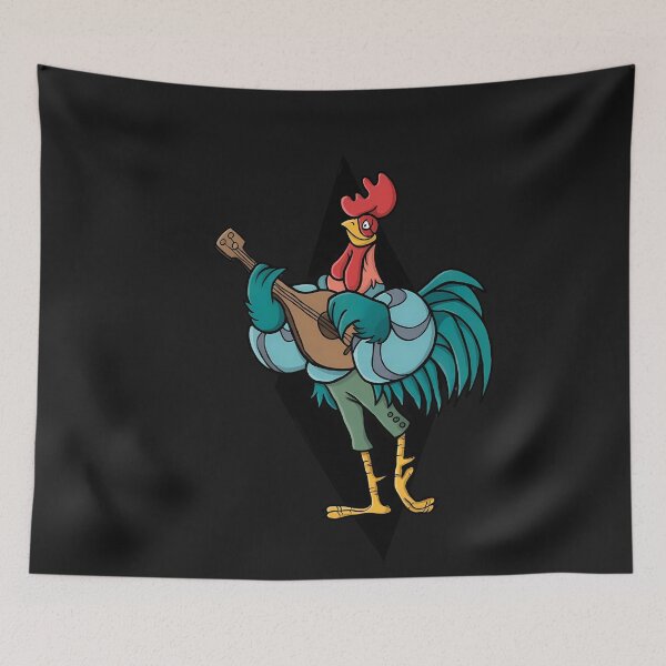 Item preview, Alan-A-Dale Rooster_OO-De-Lally Golly What A Day Tattoo Watercolor Painting Robin designed and sold by benbuster.