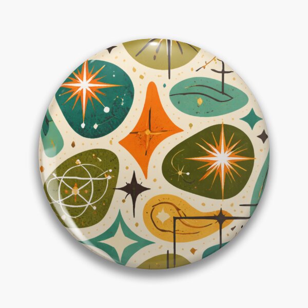 Item preview, Mid-Century Retro Atomic Pattern – Colorful Geometric AI Generated Design designed and sold by Cleora Art .