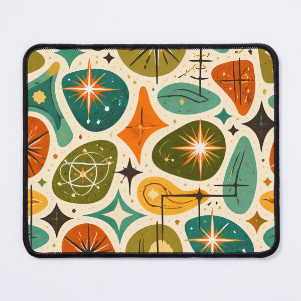 Item preview, Mid-Century Retro Atomic Pattern – Colorful Geometric AI Generated Design designed and sold by Cleora Art .