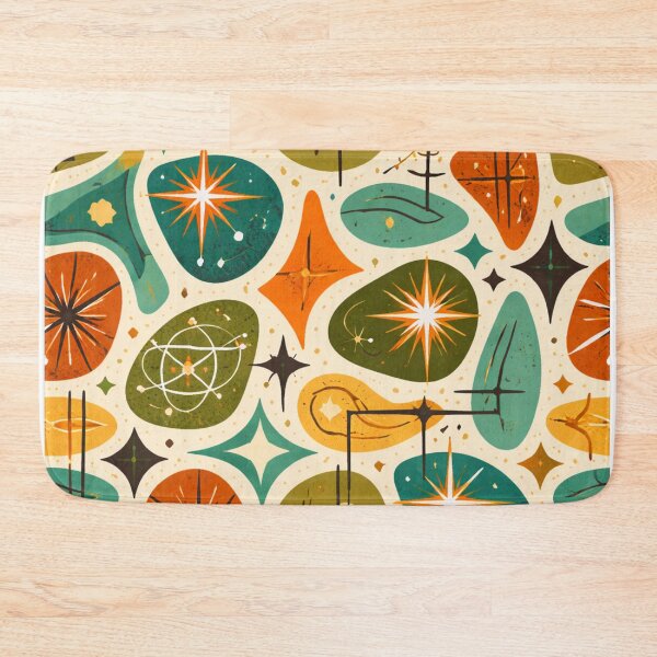 Item preview, Mid-Century Retro Atomic Pattern – Colorful Geometric AI Generated Design designed and sold by Cleora Art .