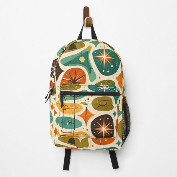 Item preview, Mid-Century Retro Atomic Pattern – Colorful Geometric AI Generated Design designed and sold by Cleora Visuals.