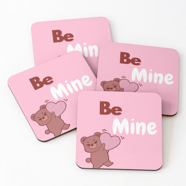 Item preview, Cute Kawaii Bear Holding Heart - "Be Mine" Valentine Typography designed and sold by Akira Design Store.